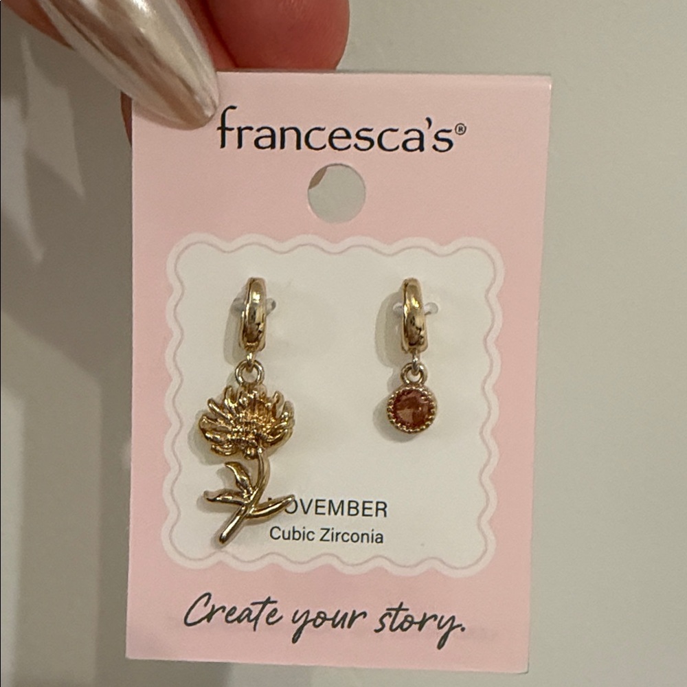 Francesca's Collections Gold Floral & Amber Dangle Charms sold out everywhere!!